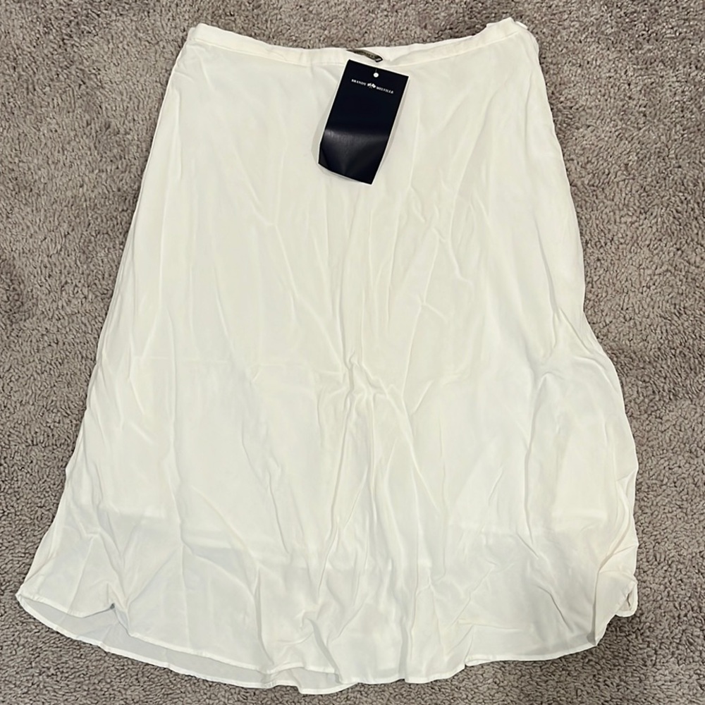 Brandy Melville White Midi A-Line Skirt